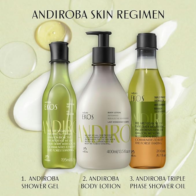 Natura - Ekos Andiroba Restorative Body Lotion - Therapeutic Oil - 30 Hours of Moisturization - Soothe Muscles - Vegan Skin Care - Brazilian Beauty Secrets - Self Care & Body Care - 13.5 fl oz (400ml)