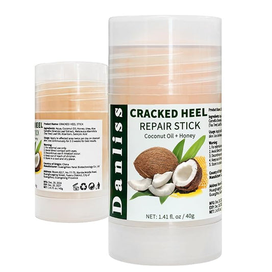 Coconut Urea foot lotion Heel Repair Balm Stick for dry cracked feet for Dry Cracked Feet Roll-on Foot Cracked Cream Softening Moisturizing Foot Care 1.14 Oz