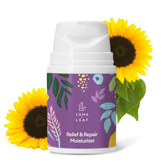 LUMA & LEAF Dry Skin Face Moisturizer – Hydrating Face Cream for Eczema, Rosacea-Prone & Sensitive Skin with Niacinamide, Shea Butter & Wild Oats – Lightweight and Vegan