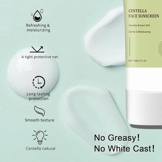 𝐶𝑒𝑛𝑡𝑒𝑙𝑙á Korean Sunscreen Calming Moisture Daily Sunscreen SPF 50+ PA++++, Facial Sunscreen for Women, Water-fit Sun Serum No White Cast, Vegan Sunscreen for Face Korean Skincare