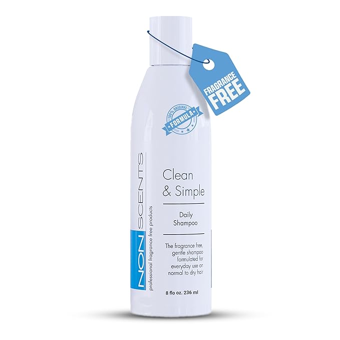 Nonscents Made in USA - Fragrance Free Shampoo - Organic Formula, Hypoallergenic for All Hair Types, Hydrating & Moisturizing Unscented Shampoo for Dry Scalp with Keratin and Silk Amino Acids