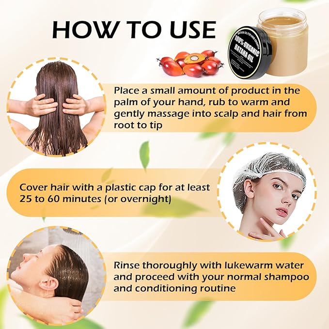 Raw Batana Oil Hair Treatment - Nourish and Revitalize for Smooth, Tangle-Free Hair - Easy Application for Intensive Hydration and Growth