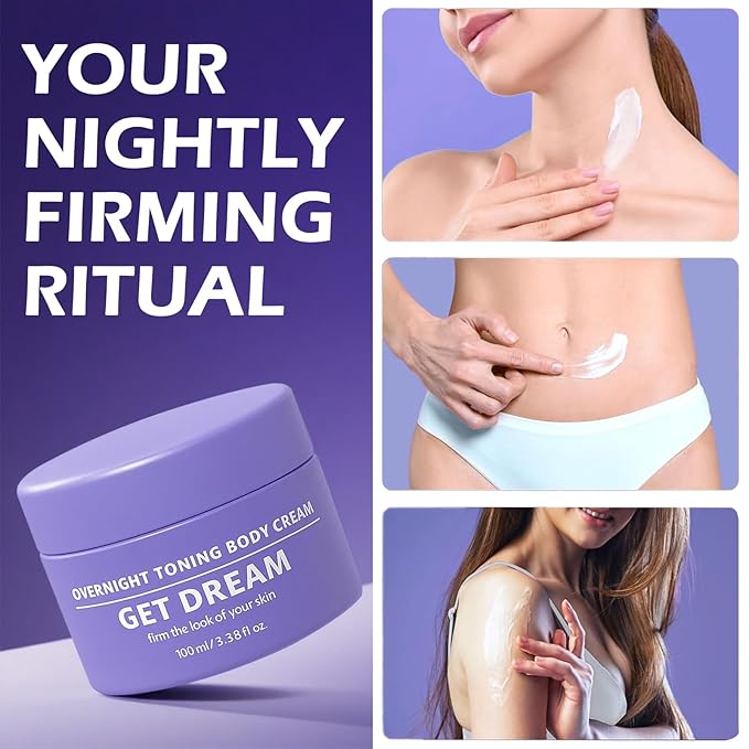 Get Dreamy Overnight Toning Whip,Lightweight Firming Cream,For Women Seeking Smooth, Tightened Skin,Ideal for Legs, Thighs, Belly & Nighttime Use-1 Pack