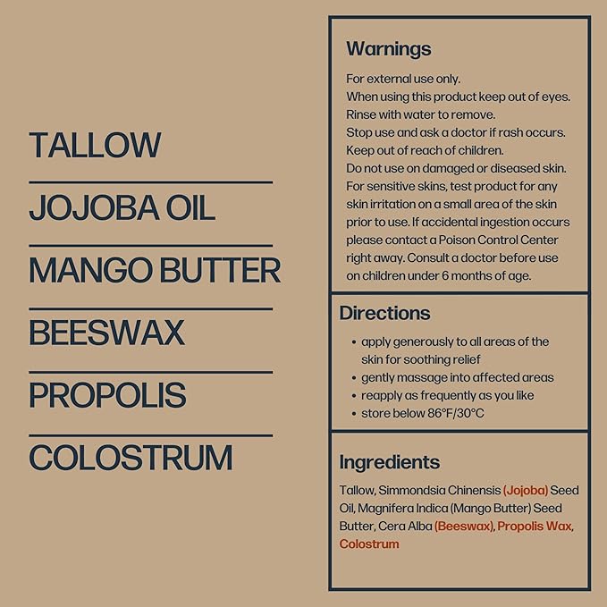 Sky and Sol Everything Cream | 100% Grass Fed Beef Tallow Moisturizer for Face and Body | Day & Night Skincare | Safe Natural Edible-Grade Ingredients | After-Sun Care | All Skin Types | 3 oz