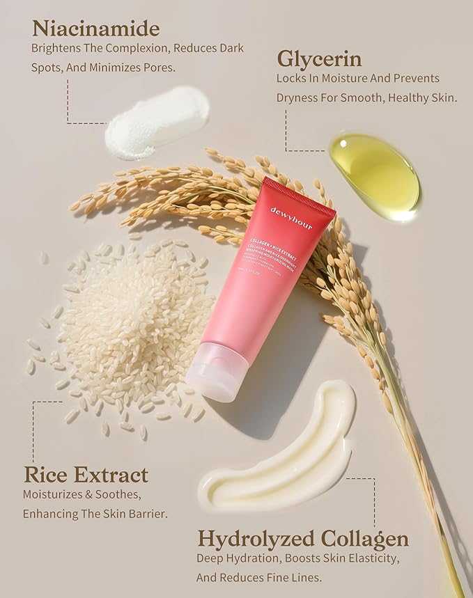 Collagen Night Wrapping Mask, Rice Mask for Face, Peel Off Face Mask for Elasticity, Hydrating & Glow, Korean Skin Care, 2.53 FL.OZ