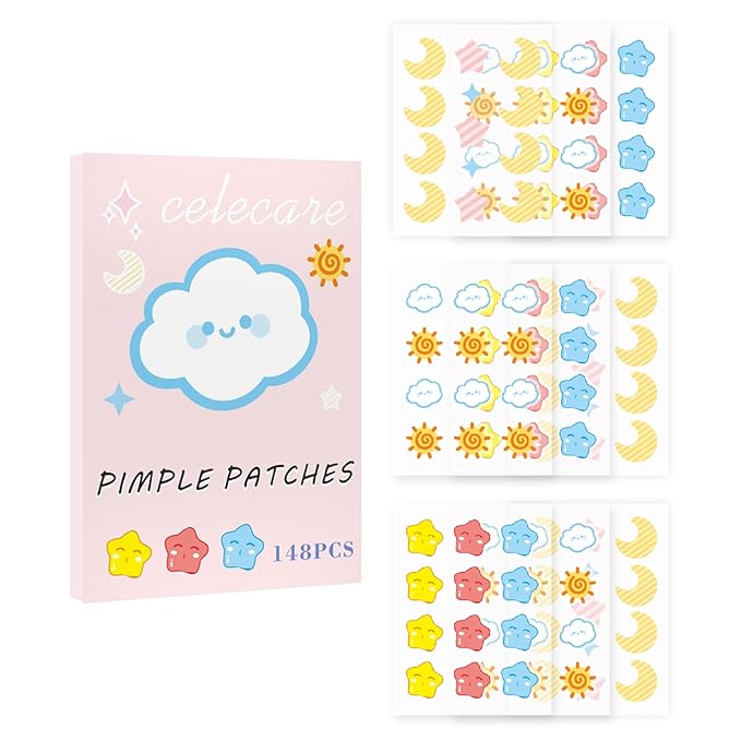 Pimple Patches,Pimple Patches for Face,Hydrocolloid Acne Patches, Pimple Patch Cute, Salicylic Acid &Tea Tree Oil,8 Unique Acne Patch Designs,148 Count