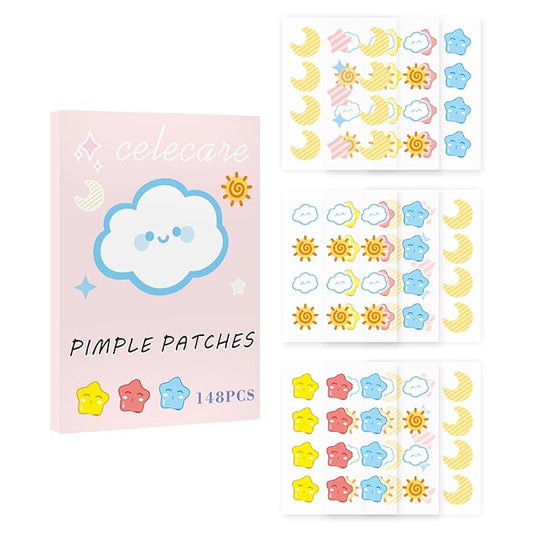 Pimple Patches,Pimple Patches for Face,Hydrocolloid Acne Patches, Pimple Patch Cute, Salicylic Acid &Tea Tree Oil,8 Unique Acne Patch Designs,148 Count