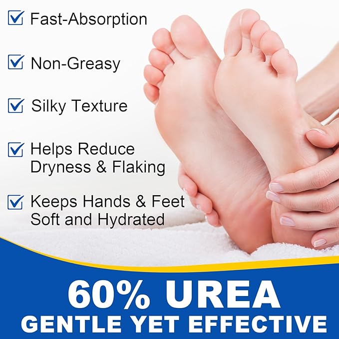 2Pack Urea Cream Stick 60% plus 2% Salicylic Acid, Foot Cream Moisturizer for Dry Cracked Feet, Knees, Elbows, Hands, Moisturizes and Hydrates the Dry Skin, Skin Softener, 2.82 Oz