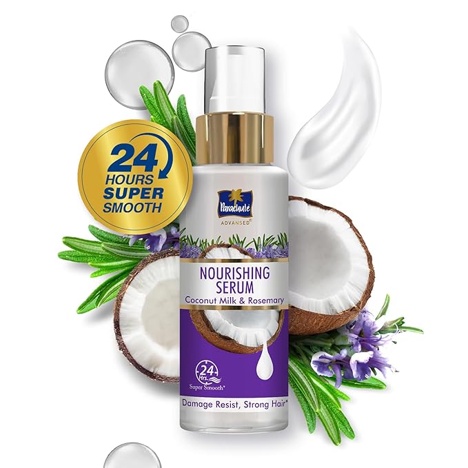 Parachute Advansed Rosemary Hair Serum for Women with Coconut Milk for Nourishing Hair | For Damage Resistance & Stronger Hair| 24-Hour Super Smoothness| 3.3 Fl.oz.