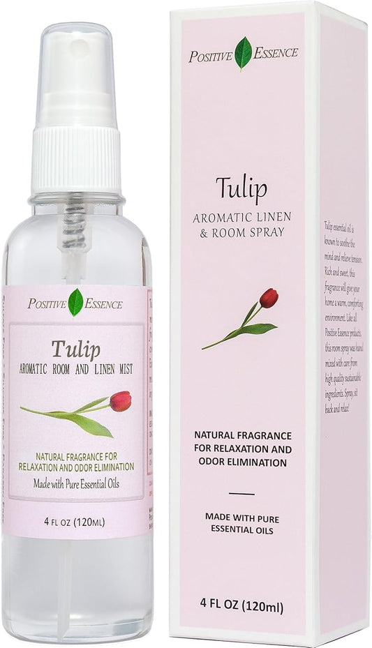 Tulip Linen & Room Spray, Natural Aromatic Bathroom Spray Made with Pure Essential Oils, Home Fragrance for Relaxation and Odor