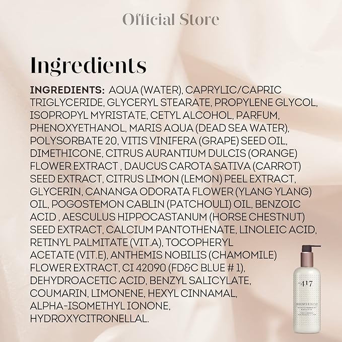 -417 Dead Sea Cosmetics Aromatic Refreshing Body Lotion - Daily Moisturizing Lotion to Nourish Dry Skin 11.83 oz