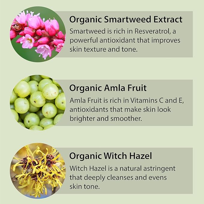 Vitamin C + Resveratrol Facial Toner - USDA Certified Organic Refreshing Spray for Face - 3.4 fl oz