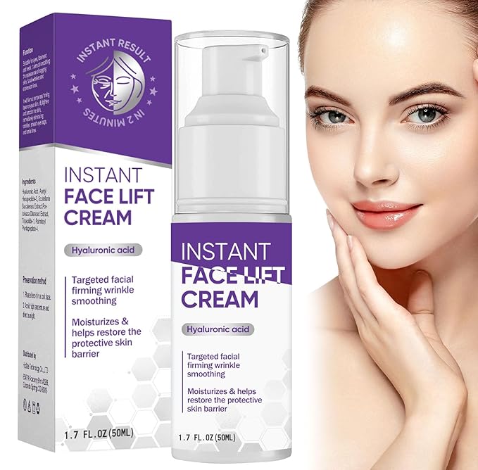 Instant Face Lift Cream, Effective 2-Minute Temporary Skin Tightening Cream, Visibly Firming Loose Sagging Skin, Repair and Smooth Wrinkles for Face and Neck, Purple