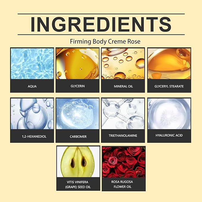 Champagne Lift Firming Body Cream, with Pink Pepperslim for Nourishes Skin Lift Firming Hydrating Cream (Rose)