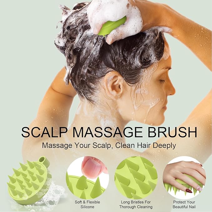 Sea Salt Scalp Scrub, Rosemary Scalp Exfoliator Shampoo, 2-in-1 Hair Treatment with Mint Argan Oil Keratin, Lasting Fluffy, Clarifying and Buildup Removal Hair Care with Silicone Massager