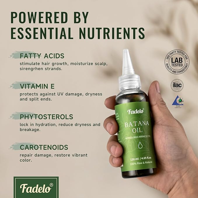 Batana Oil - Dr Sebi Organic Oil for Hair Growth, 100% Raw Pure Natural from Honduras, Deeply Nourishing Scalp for Thicker & Stronger Hair, 8.11 fl oz