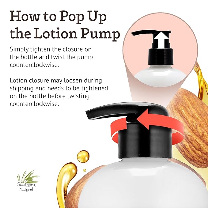 Southern Natural Goat Milk Lotion – Nourishing Face, Body & Hand Moisturizer for Dry & Sensitive Skin - Hydrating Cream, Gentle Skincare for Soft & Smooth Feel - Honey Almond Scent - 12oz