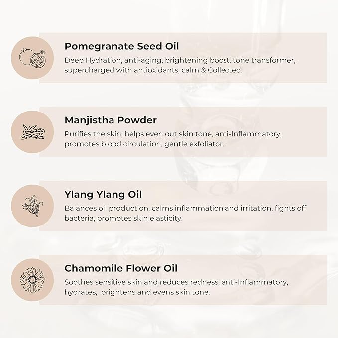 CLEOPATRA'S SKIN Moisturizing Serum – Ayurvedic Face Oil for Oily & Sensitive Skin – Antioxidant, Anti-Aging & Hydrating with Pomegranate & Manjistha, Non-Greasy & Collagen-Boosting Glow Oil