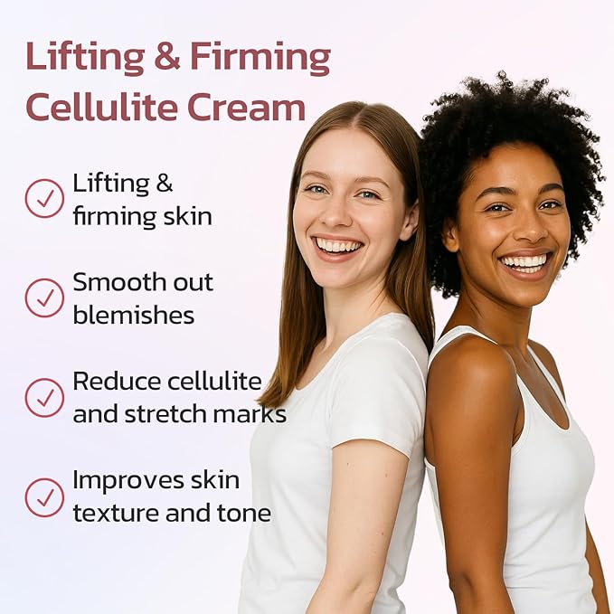 Cellulite Cream, Butt Firming and Lifting Cream - Reduce Cellulite Appearance | Reduce Loose & Stretch Mark Skin Tightening Cream for Body Booty, Legs & Belly Enhances Curves 3.72 fl.oz