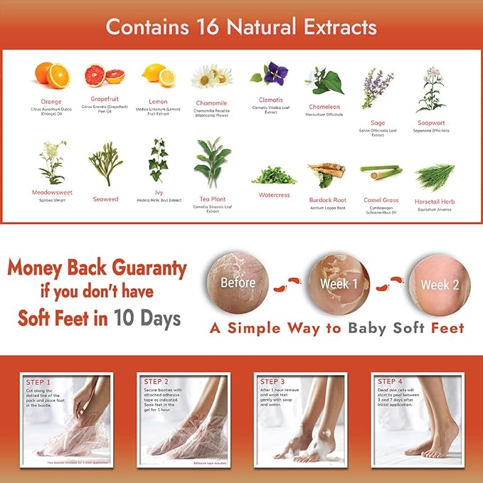 Baby Foot Original Foot Peel Mask with Men's Foot Peel - Repair Rough, Dry Cracked Feet and remove Dead Skin, Repair Heels and enjoy Baby Soft Smooth Feet - 2.4 Fl. Oz