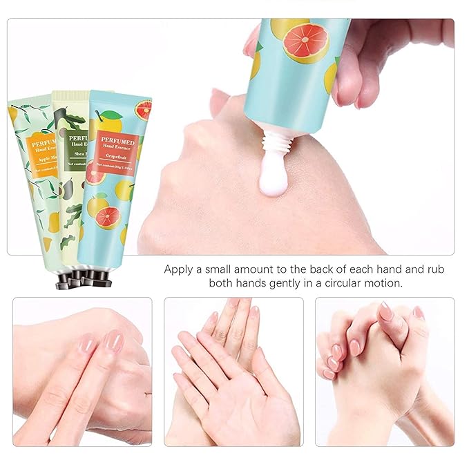 10 Pack Fruits Fragrance Hand Cream, Moisturizing Hand Care Cream Travel Gift Set With Shea Butter Natural Aloe and Vitamin E For Men And Women-30ml