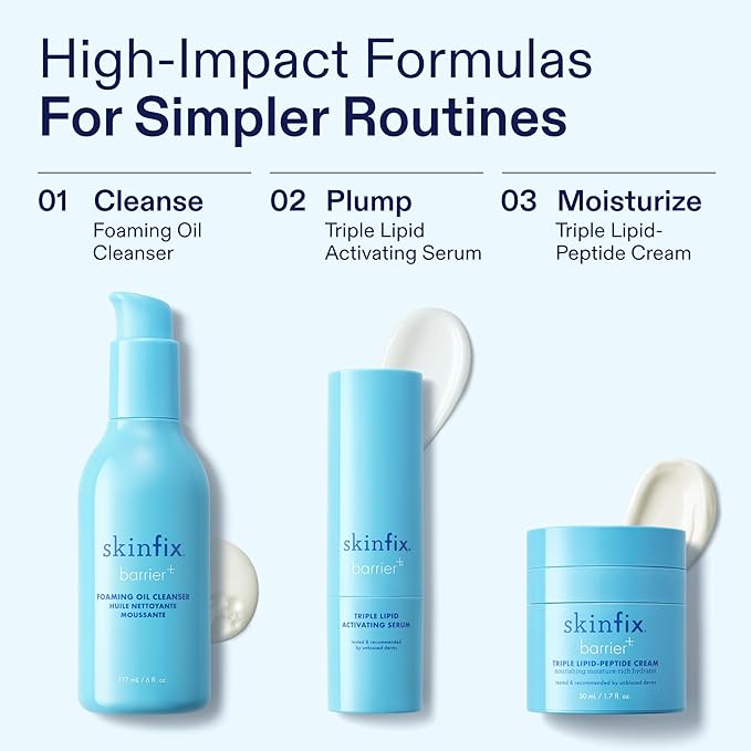 Skinfix Triple Lipid Activating Serum - 1 oz - Visibly Smooths & Firms Skin - Reduces Fine Lines & Wrinkles - Fast Absorbing, Non-Comedogenic, Fragrance Free, Vegan, Cruelty Free