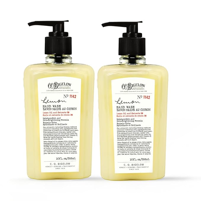 C.O. Bigelow Lemon Hand Wash, Pack of 2 Liquid Hand Soap with Lemon Extract & Aloe Vera, 10 Fl Oz