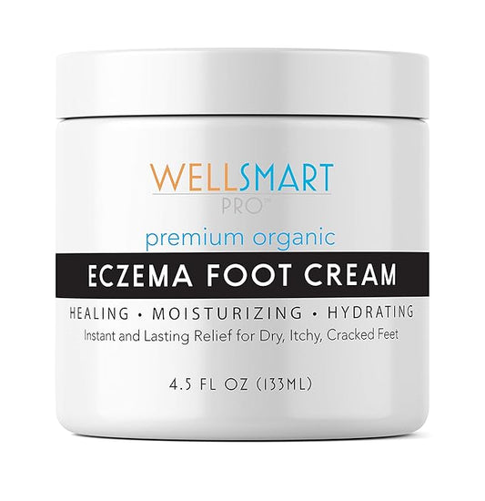 Eczema Foot Cream – Foot Eczema Treatment for Cracked Heels, Dry Feet and Rash Relief – Organic, Fragrance-Free, Hypoallergenic – Soothes Eczema, Psoriasis, Dermatitis – 4.5 oz