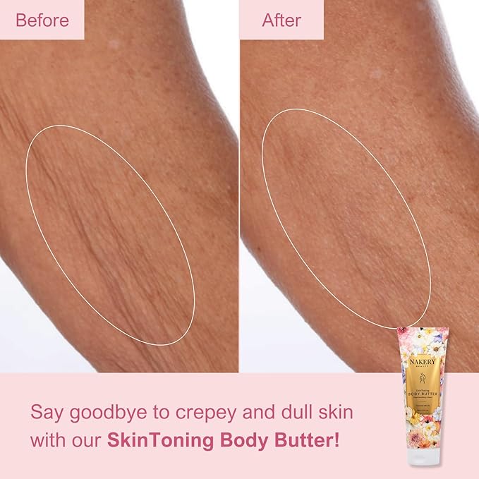 Nakery Skin Toning Body Butter for Women - Firming Body Lotion for Women - Peptide Infused Body Lotion for Crepey & Sagging Skin - Firming Lotion for Neck, Arms & Legs - Summer Petals