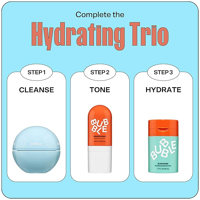 Bubble Skincare Come Clean Detoxifying Clay Mask - Mineral-Rich Face Mask with Azelaic Acid and Vitamin E to Gently Exfoliate and Protect Skin - Suitable for All Skin Types (45 ml)