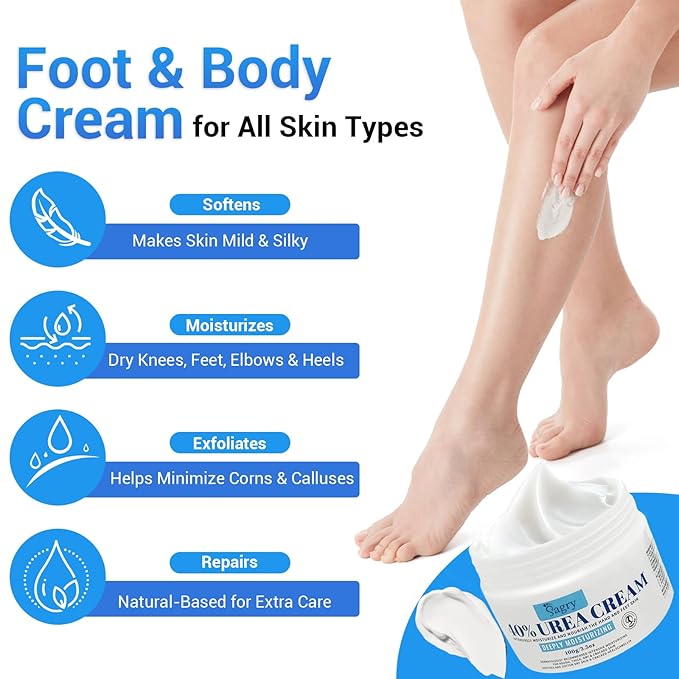 Urea Cream 40 Percent for Feet Maximum Strength, Foot Cream for Dry Cracked Heels Feet Knees Elbows Hands, Urea 40% Cream for Deep Moisturizes, Callus Remover, Heel Crack Repair