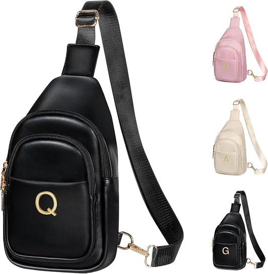 Birthday Gifts for Women Teen Girls, Initial Crossbody Sling Bag, Travel Purse for Women, Friends Sister Gifts