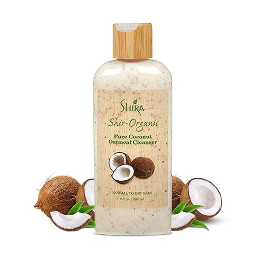Shir-Organic Pure Coconut Oatmeal Cleanser For Normal To Dry Skin Removes Dead Skin Cells And Provide Nourished Hydrated Soothing Skin.(200ml)