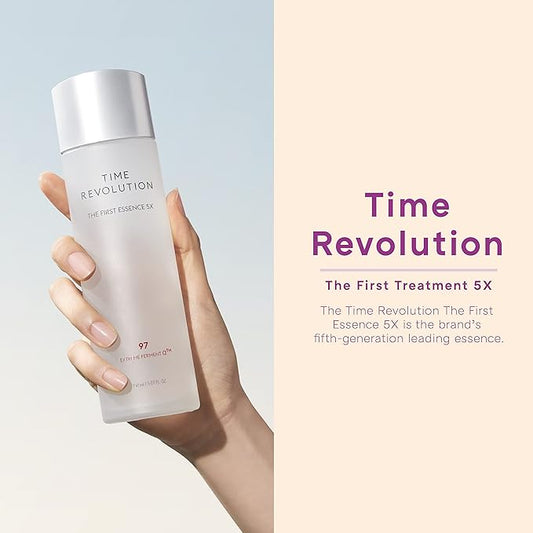 MISSHA Time Revolution The First Essence 5X (5th Gen) 5.07 Fl oz/ 150ml, Korean Face Essence, Facial Toner, Glass Skin, Hydrating Firming pH Balancing Toner for All Skin Types