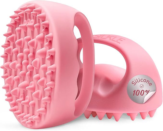 Anti-Cellulite Silicone Massager Brush - Deep Tissue Body Scrubber for Cellulite Remover, Skin Firming & Lymphatic Drainage - Exfoliating Massage Tool with Grip Handle for Legs & Body - Pink