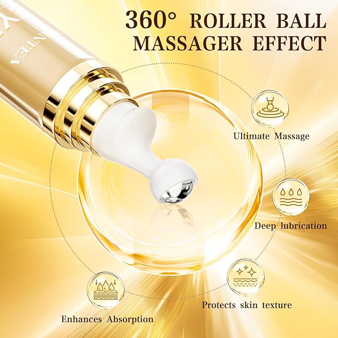 6% Caffeine Eye Cream for Dark Circles & Puffiness, 1% Retinol Eye Serum for Under Eyes Bags, Anti-Aging Eyes Cream for Men and Women