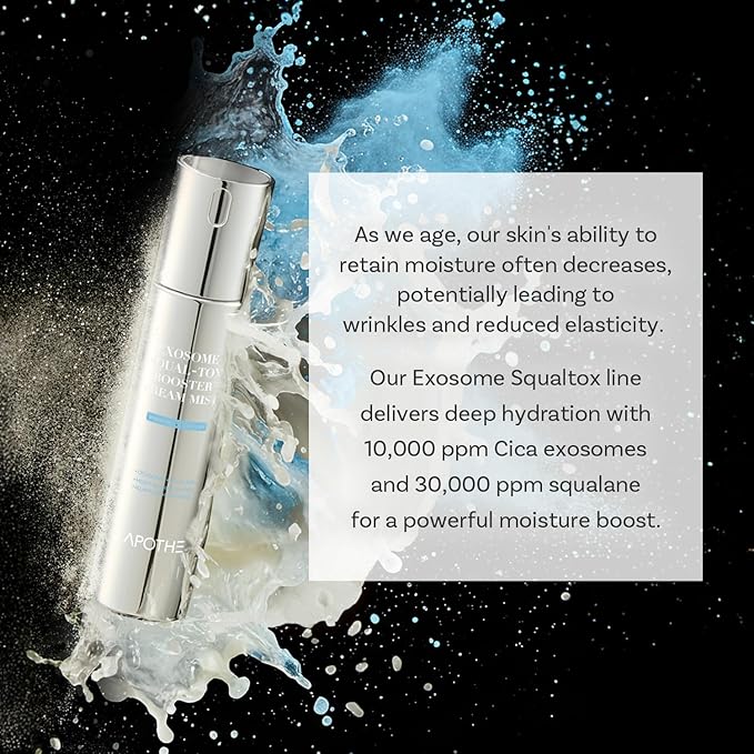 Exosome Squal-Tox Booster Cream Mist 3.38 fl oz (100ml) – Hydrating, Soothing, and Brightening with Squalane, Centella Asiatica, and Niacinamide