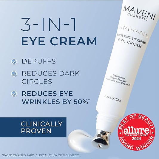Vitality-Fill Boosting Eye Cream, Natural Anti Aging Under Eye Cream Lift & Firm,Reduce Wrinkles,Fine Lines,and Under Eye Bags,Dark Circles Under Eye Cream