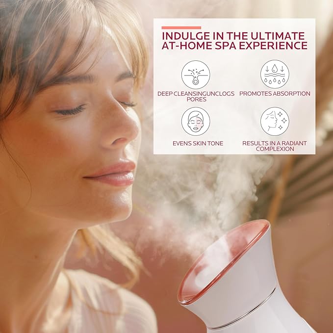 Colorfarm Facial Steamer Skin Care Kit: Face Steamer Home Spa Deep Cleaning Unclogs Pores with 6 Skin Care Tools - Relaxing Self Care Gifts for Women (Face Lifting & Sculpting Firming Skincare Set)