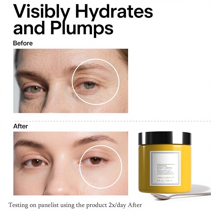 Champagne Firming Body Cream, Advanced Champagne Body Cream with Luxe-Lift Complex - Visibly Tighten & Lift Crepey Skin on Arms, Legs, Hydrating Anti-Aging Champagne Body Firming Cream, 8 oz