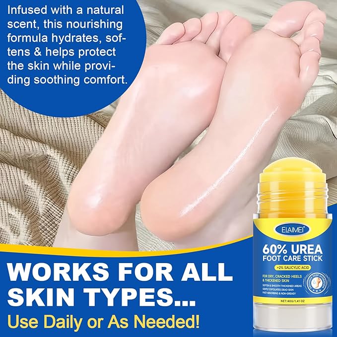 Urea Cream 60 Percent for Feet with 2% Salicylic Acid - Urea Foot Cream for Cracked Heels and Dry Skin, Deep Moisturizing, Callus Remover and Soften - Cracked Heel Repair Cream - Foot Moisturiser 40 g