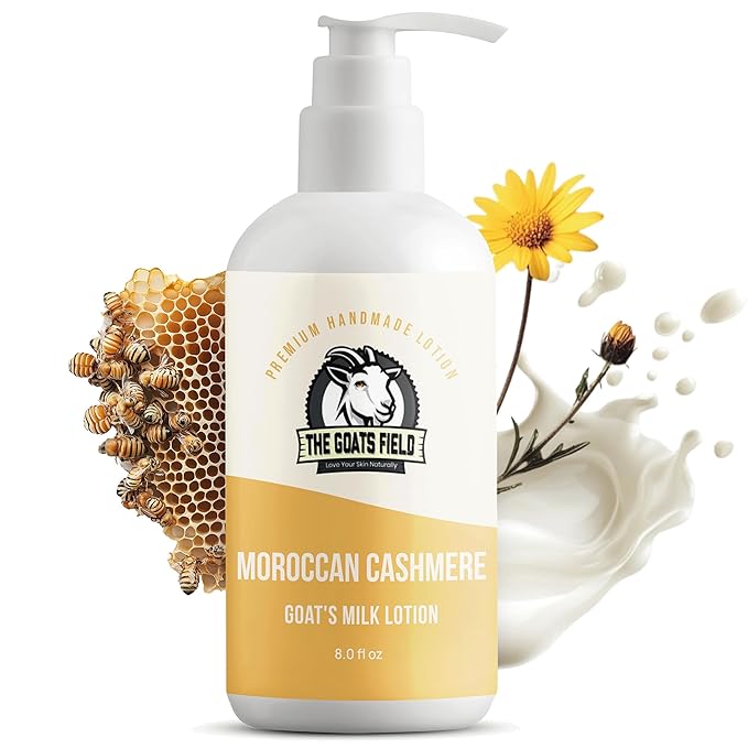 Goat Milk Lotion, Daily Moisturizer for Dry & Sensitive Skin, With Beeswax and Essential Oils, Hydrating & Nourishing, For All Skin Types, 8 oz | Made in USA (8 oz, Moroccan Cashmere)