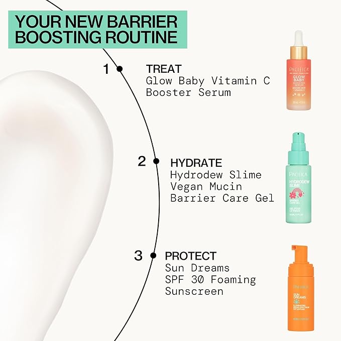 Pacifica Hydrodew Slime Vegan Snail Mucin Barrier Face Moisturizing Gel, Hydrating For Smoothing & Refining Skin, Vegan & Cruelty-Free