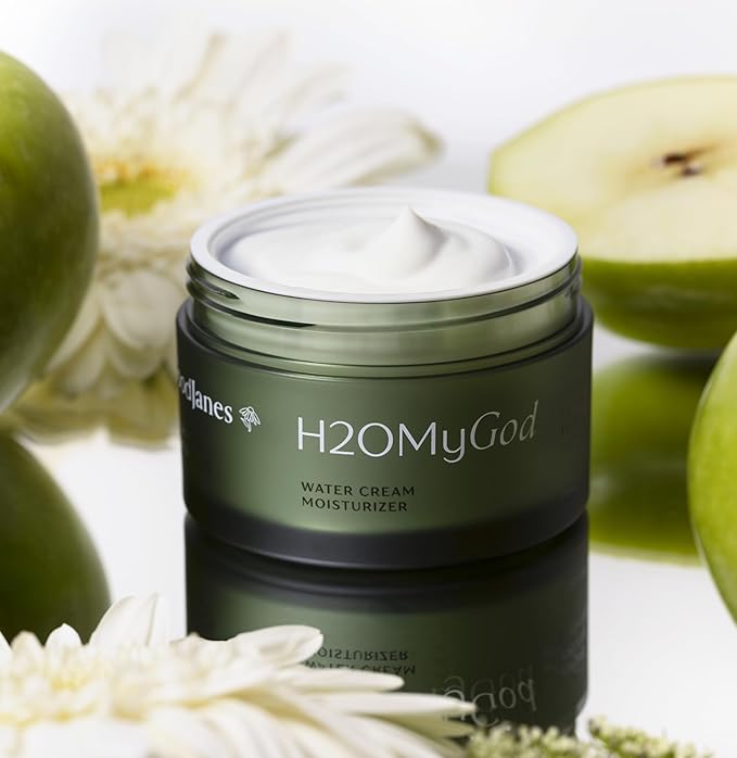 H2O My God Water Cream Moisturizer with Vitamin C, Vegan Collagen Peptides & Apple Stem Cells – Lightweight Hydrating Day & Night Cream for Smooth, Bright Skin – Vegan & Cruelty‑Free, 1.7 oz