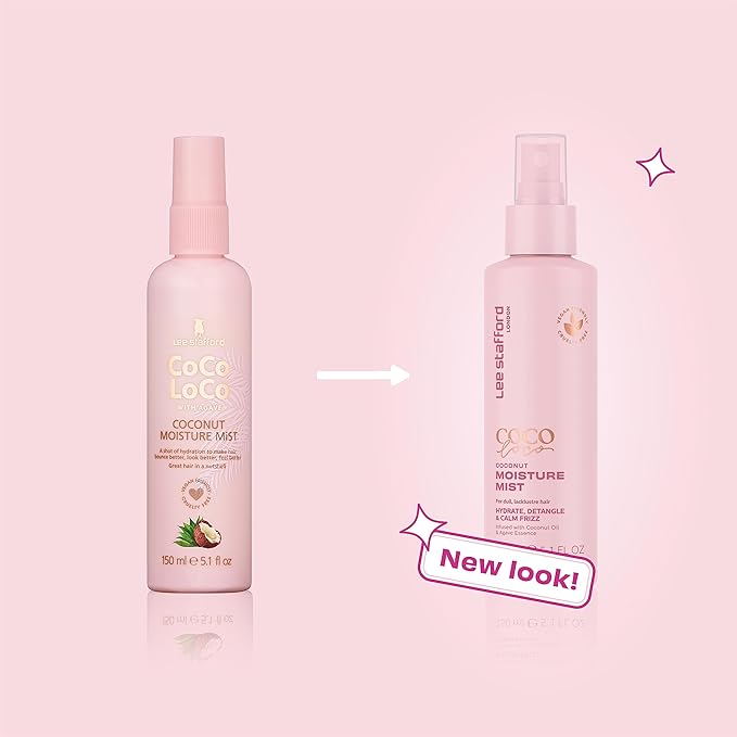 Lee Stafford Leave In Detangler Spray | Coco Loco Collection - Leave-In Conditioning Treatment Mist for Maximum Moisture, Hydrated, Detangles and Calms Frizz, Coconut Scented, 5.2 Fl Oz