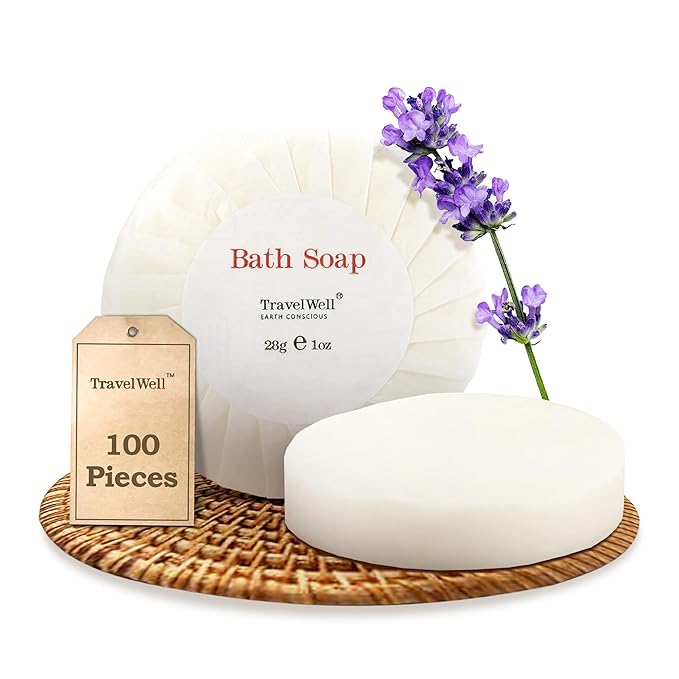 ECO Amenities Bath Soaps for Hotels - 100-Count, 1 oz - Individually Wrapped Bulk Mini Soap Bars for Guest & Travel Use