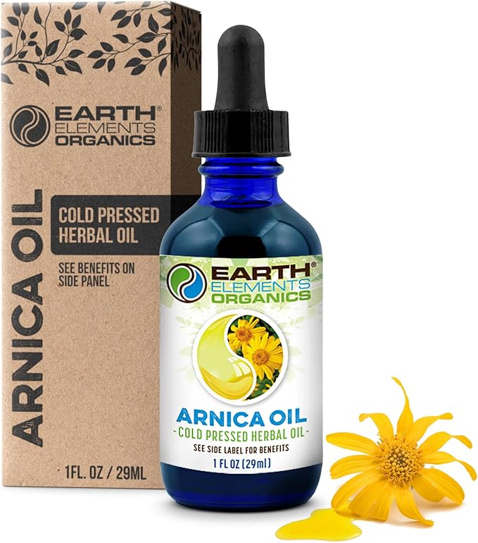 Arnica Oil - with Sunflower Seed Oil, Skin Routine for Post Surgery and After Care, Infused Herbal Extract for Face, Body, and Muscle Application, Pressed Formula, 1 fl oz
