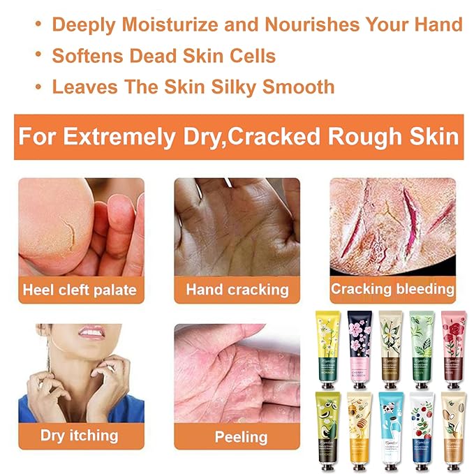 10 Pack Hand Cream For Chapped Hands,Natural Botanical Fragrance Hand Lotion,Mini Hand Cream For Working Dry Hands,Moisturizing Travel Size Hand Cream Set with Natural Botanical For Women 30ml