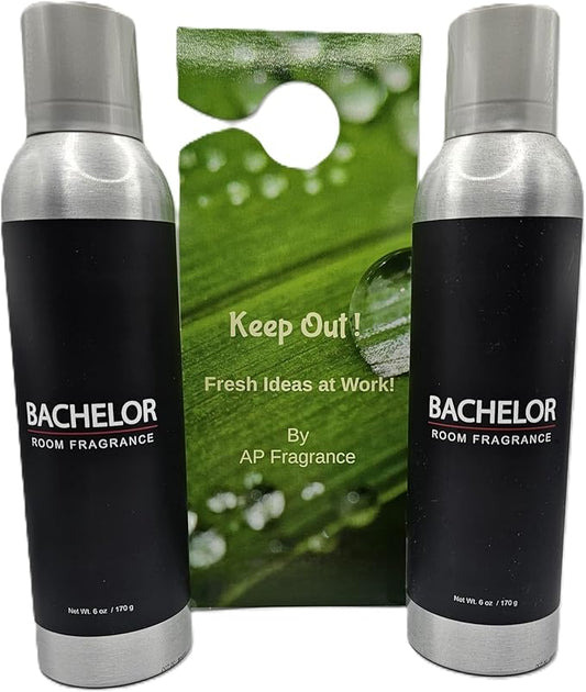 Room Fragrance Air Freshener Spray Concentrated Bathroom, Kitchen, Car, or Office Deodorizer, U.S.- Made by AP Fragrance. Sandalwood scented (2x Bachelor)