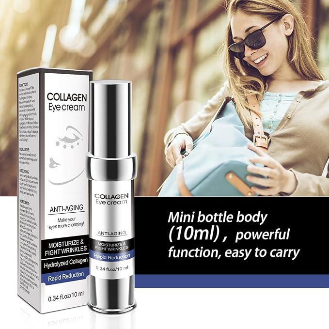 Eye Cream, Collagen Eye Stick,Under Eye Cream Anti Aging, Moisturizing Eye Balm Reduces Wrinkles Fine Lines Dark Circles, Puffiness Bags, Skin Firming, Under and Around Eyes Women Men